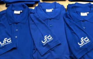 UFG Shirts, neue T-Shirts und Polo Shirts für alle Mitarbeiter bei und von UFG Gotha